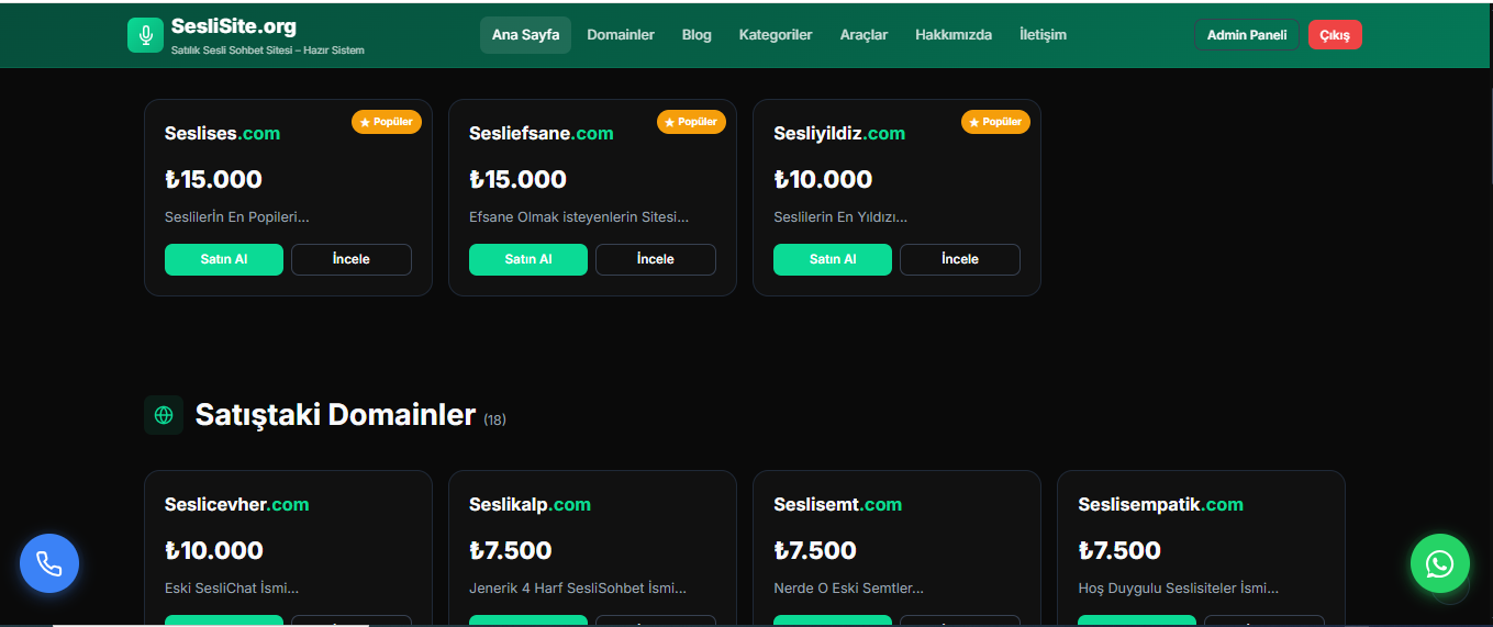 Domain Satış Yazılımı